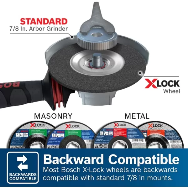 BOSCH GWX27AL600 6 In. x 1/4 In. X-LOCK Metal Grinding Abrasive Wheel 24 Grit Compatible with 7/8 In. Arbor Type 27 for Applications in Aluminum Grinding