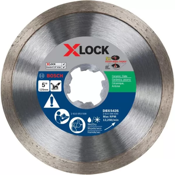 BOSCH DBX641S 6 In. X-LOCK Segmented Rim Diamond Blade Compatible with 7/8 In. Arbor for Application in Pavers, Soft Brick, Block