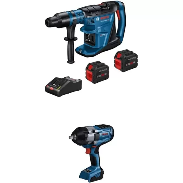 18V PROFACTOR 1-9/16" SDS-max Rotary Hammer w/  8.0 Ah CORE Performance Batteries w/FREE Impact Wrench & FREE 8.0 Ah CORE Performance Battery 18V 12.0 Ah w/ FREE Impact Wrench & 18V 8.0 Ah Battery)