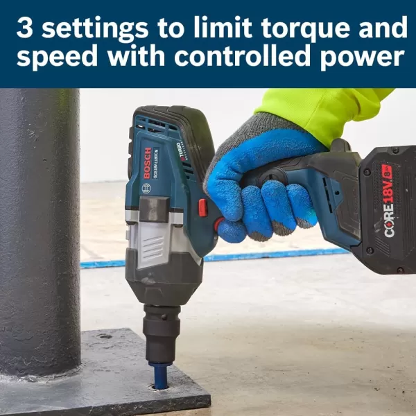 BOSCH GDS18V-1180CN PROFACTOR™ 18V Connected-Ready 3/4 In. Impact Wrench with Friction Ring and Thru-Hole  18V 8 Ah Batteries)