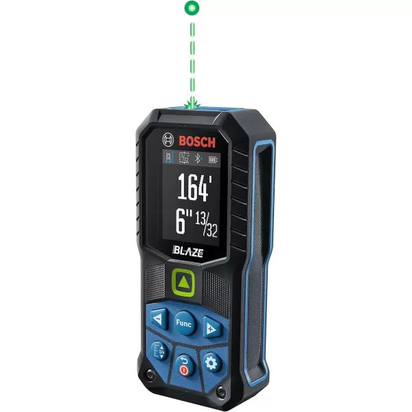 imageBOSCH GLM16527CGL 165 Ft Blaze GreenBeam Laser Distance Measure with 37V LithiumIon 10 Ah Battery Includes 10 Ah 37V LithiumIon Battery Belt Clip ampamp Pouch