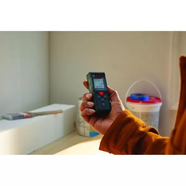 imageBOSCH GLM16540 Blaze 165 Ft Laser Distance Measure Includes 2 AAA Batteries Hand Strap Target Cards ampamp Pouch