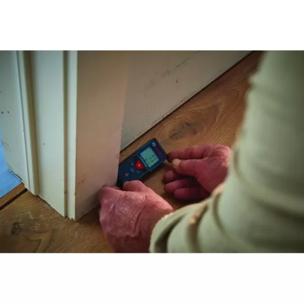 imageBOSCH GLM16540 Blaze 165 Ft Laser Distance Measure Includes 2 AAA Batteries Hand Strap Target Cards ampamp Pouch