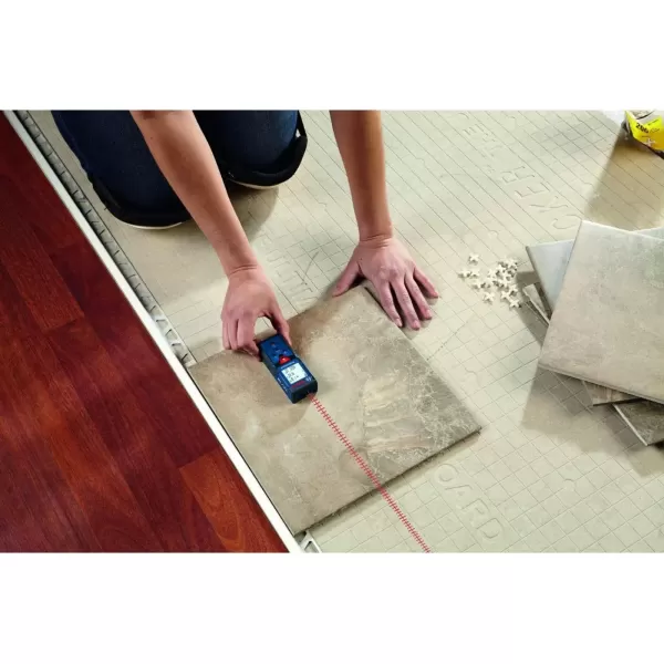 imageBOSCH GLM16540 Blaze 165 Ft Laser Distance Measure Includes 2 AAA Batteries Hand Strap Target Cards ampamp Pouch