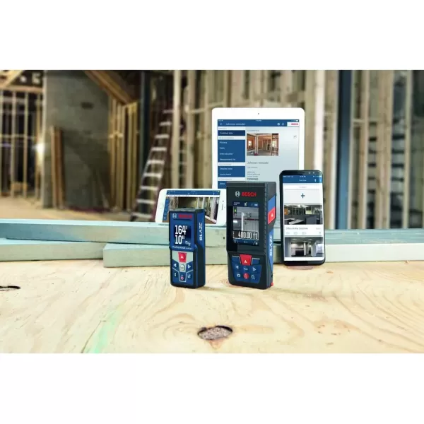 imageBOSCH GLM400C 400 Ft Blaze Outdoor Connected Laser Measure with Camera Viewfinder Includes 3 AA Batteries Hand Strap ampamp PouchAA Battery Version