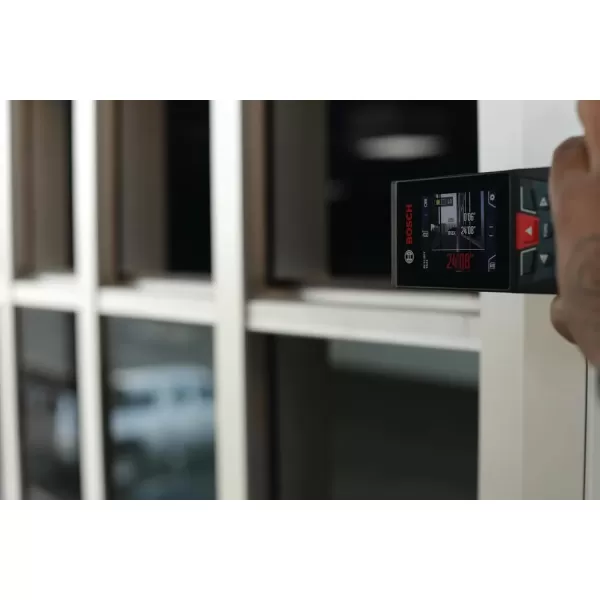 imageBOSCH GLM400C 400 Ft Blaze Outdoor Connected Laser Measure with Camera Viewfinder Includes 3 AA Batteries Hand Strap ampamp PouchLiIon Battery Version