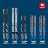 imageBOSCH T5002 TShank MultiPurpose Jigsaw Blades 10 Piece Assorted Jig Saw Blade Set for Cutting Wood and Metal