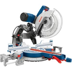 imageBOSCH GCM12SD 15 Amp 12 Inch Corded DualBevel Sliding Glide Miter Saw with 60 Tooth Saw BladeMiter Saw