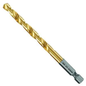 imageBOSCH TI9IM 9Piece Assorted Set Titanium Nitride Coated Metal Drill Bits  Impact Tough with ImpactRated Hex Shank Ideal for HeavyGauge Carbon Steels Light Gauge Metal Hardwood14 Diameter
