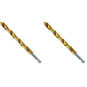 imageBOSCH TI9IM 9Piece Assorted Set Titanium Nitride Coated Metal Drill Bits  Impact Tough with ImpactRated Hex Shank Ideal for HeavyGauge Carbon Steels Light Gauge Metal Hardwood38 Diameter Pack of 2