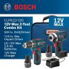 imageBOSCH 12V Max 2Tool Brushless Combo Kit with 38 In DrillDriver 14 In Hex Impact Driver and 2 2 Ah Batteries GXL12V220B2212V Kit