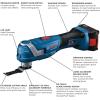imageBOSCH GOP18V34N 18V Brushless StarlockPlus Oscillating MultiTool Bare Tool Cordless Variable Speed with 114 In BiMetal Plunge Cut Bladew 18V 2 Ah Battery