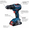 imageBOSCH GXL18V497B23 18V 4Tool Combo Kit with 2In1 14 In and 12 In BitSocket Impact Driver 12 In Hammer DrillDriver Circular Saw Worklight with 1 CORE18V 4 Ah Battery ampamp 1 2 Ah Battery