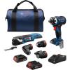 imageBOSCH GXL18V270B22 18V 2Tool Combo Kit with Chameleon DrillDriver Featuring 5In1 Flexiclick System and StarlockPlus Oscillating MultiTool