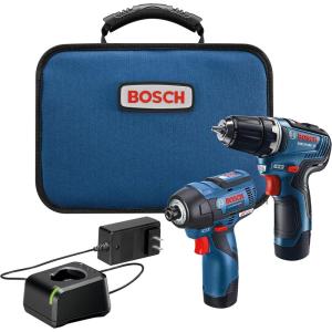 imageBOSCH 12V Max 2Tool Brushless Combo Kit with 38 In DrillDriver 14 In Hex Impact Driver and 2 2 Ah Batteries GXL12V220B22Brushless 12V Kit