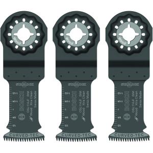 imageBOSCH OSL114JF3 3Pack 114 in Starlock Oscillating Multi Tool Wood CurvedTec BiMetal XtraClean Plunge Cut Blades for Applications in Cutting Wood Hardwood Laminate