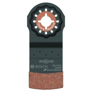imageBOSCH OSL234HG 1Piece 234 in x 18 in Starlock Oscillating Multi Tool Grout ampamp Abrasive Carbide Grit Hybrid Grout Blade for Grinding ampamp Rasping Applications114 In