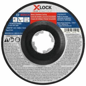 imageBOSCH TCWX1S500 5 In x 045 In XLOCK MetalStainless Fast Cutting Abrasive Wheel 60 Grit Compatible with 78 In Arbor Type 1A ISO 41 for Applications in Metal Stainless Steel CuttingType 27A MetalStainless