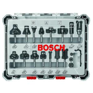 imageBOSCH RBS006SBS 6Piece Universally Compatible Accessory CarbideTipped Groove Cutter Router Bit Assorted Set15Piece