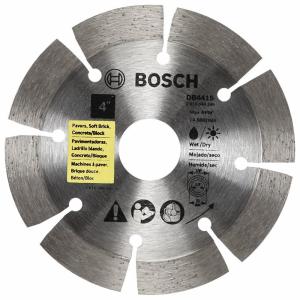 imageBOSCH DB1441E 14 in Xtreme Segmented Rim Diamond Blade with 1 in Arbor for Fast Cut WetDry Cutting Applications in Reinforced Concrete Brick Stone4 In