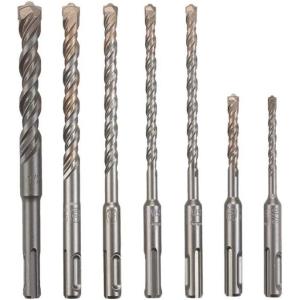 imageBOSCH HCK001 7 Piece CarbideTipped SDSPlus Rotary Hammer Drill Bit Set with Storage Case7pc