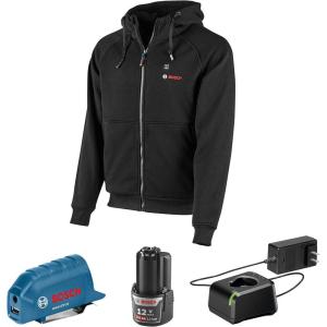 imageBosch GHJ12V203XLN12 12V Max Heated Jacket Kit with Portable Power Adapter  Size 3X LargeBlack