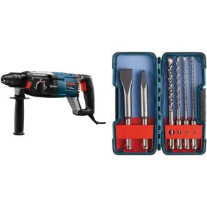 imageBOSCH GBH228L 118quot SDSplus Bulldog Xtreme Max Rotary Hammer and 6 Piece SDSplus Masonry Trade Bit Set Chisels and Carbide HCST006with 6 Piece Masonry Trade Bit Set