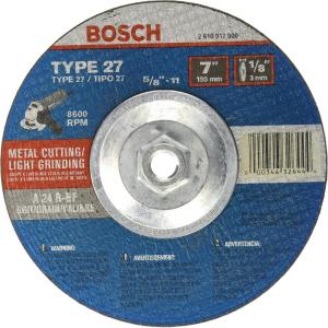 imageBosch CG27M701 7 In 18 In 5811 In Arbor Type 27 24 Grit Light GrindingMetal Cutting Abrasive Wheel