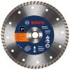 imageBOSCH DB742C 7 In Premium Turbo Rim Diamond Blade with 78 In Diamond Arbor Knockout for Smooth Cut WetDry Cutting Applications in Concrete Masonry7 In