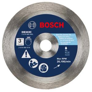 imageBOSCH DB443C 4 in Premium Continuous Rim Diamond Blade with 58 in 78 in Arbor for Clean Cut WetDry Cutting Applications in Tile Granite MarbleWet