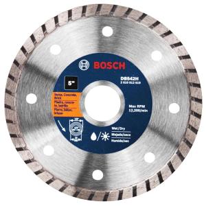 imageBOSCH DB742C 7 In Premium Turbo Rim Diamond Blade with 78 In Diamond Arbor Knockout for Smooth Cut WetDry Cutting Applications in Concrete Masonry5 In