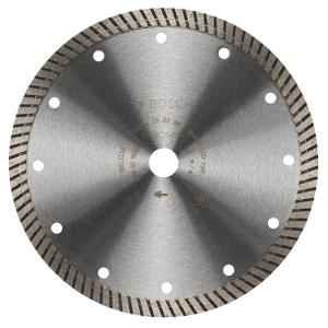 imageBOSCH DB742C 7 In Premium Turbo Rim Diamond Blade with 78 In Diamond Arbor Knockout for Smooth Cut WetDry Cutting Applications in Concrete Masonry7 In