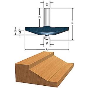 imageBOSCH 85640MC Ogee Raised Panel Cutter 338Inch Diameter 58Inch Cut 12Inch Shank Router Bit