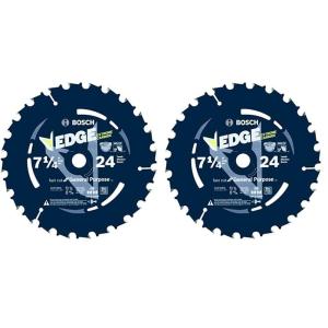 imageBosch DCB724B25 714 In 24 Tooth Edge Circular Saw Blades for Framing 1Piece1 Count Pack of 2