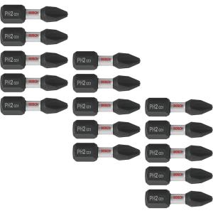 imageBOSCH ITDPH2115 15Pack 1 In Driven Phillips 2 Impact Tough Screwdriving Insert Bits