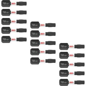 imageBOSCH ITDT20115 15Pack 1 In Driven Torx 20 Impact Tough Screwdriving Insert Bits