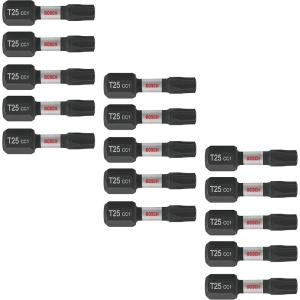 imageBOSCH ITDT25115 15Pack 1 in Driven Torx 25 Impact Tough Screwdriving Insert Bits
