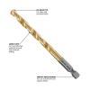 imageBOSCH TI2159IM 1Piece 12 In x 6 In Titanium Nitride Coated Metal Drill Bit Impact Tough with ImpactRated Hex Shank for Applications in HeavyGauge Carbon Steels Light Gauge Metal Hardwood12 Diameter