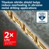 imageBOSCH TI2159IM 1Piece 12 In x 6 In Titanium Nitride Coated Metal Drill Bit Impact Tough with ImpactRated Hex Shank for Applications in HeavyGauge Carbon Steels Light Gauge Metal Hardwood1364 Diameter