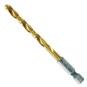 imageBOSCH TI2159IM 1Piece 12 In x 6 In Titanium Nitride Coated Metal Drill Bit Impact Tough with ImpactRated Hex Shank for Applications in HeavyGauge Carbon Steels Light Gauge Metal Hardwood1364 Diameter
