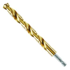 imageBOSCH TI2159IM 1Piece 12 In x 6 In Titanium Nitride Coated Metal Drill Bit Impact Tough with ImpactRated Hex Shank for Applications in HeavyGauge Carbon Steels Light Gauge Metal Hardwood12 Diameter
