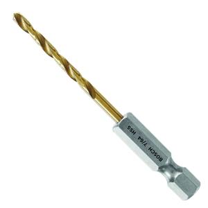 imageBOSCH TI2159IM 1Piece 12 In x 6 In Titanium Nitride Coated Metal Drill Bit Impact Tough with ImpactRated Hex Shank for Applications in HeavyGauge Carbon Steels Light Gauge Metal Hardwood764 Diameter