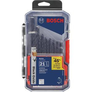 imageBOSCH BL14 14Piece Assorted Set ThreeFlat Shank Black Oxide Drill Bits for Applications in LightGauge Metal Wood Plastic21pc
