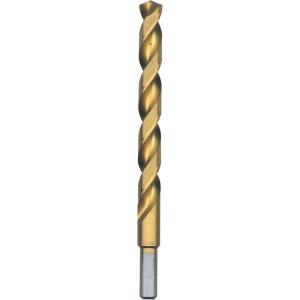 imageBOSCH TI14 14Piece Assorted Set Titanium Nitride Coated Metal Drill Bits with Included Case with ThreeFlat Shank for Applications in HeavyGauge Carbon Steels Light Gauge Metal Hardwood3164 Diameter