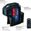 imageBOSCH GPL10050G GreenBeam SelfLeveling Alignment Laser Includes 2 AA Batteries BuiltIn Multipurpose Mount ampamp Hard Carrying Case
