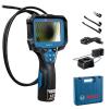 imageBOSCH GIC423C Professional Borescope Inspection Camera with Adjustable LED Light 5ft Removable Endoscope Camera Up Indicating Arrow Includes 12V Rechargeable Battery Carrying Case Attachments4 Screen  5 ft Camera