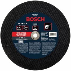 imageBOSCH CWPS1M1400 14 In 532 In 1 In Arbor Type 1A ISO 41 24 Grit Metal Cutting Bonded Abrasive Wheel Black