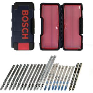 imageBOSCH TShank Jig Saw Blade Set 21 Pieces 358  514 524 TPI In Brute Tough Case For Wood Metal All PurposeMultiMaterial And Fiber Plaster