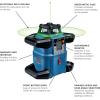 imageBOSCH GRL400090CHVK REVOLVE 18V Connected GreenBeam SelfLeveling HorizontalVertical Rotary Laser Kit Includes CORE18V 4 Ah Battery ampamp Charger Tripod Rod Receiver Carrying Case ampamp Accessories