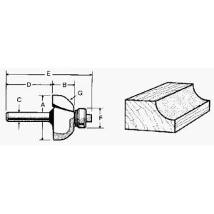 imageBosch 85230MC 58 in Carbide Tipped Double Flute Straight Router Bit